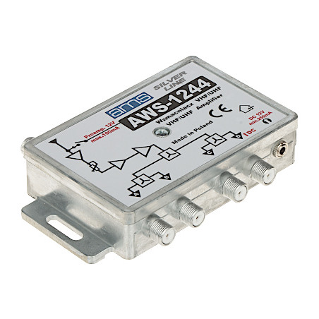 Абонатен антенен усилвател 1 вход 4 изхода 87-790 MHz AMS AWS-1244