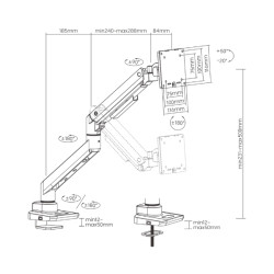 Stolní držák s plynovou pružinou pro LCD monitor 17-49 palců BRATECK BRATECK-LDT69-C012
