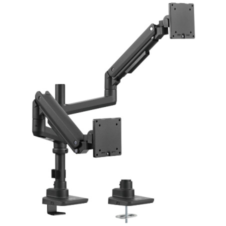 Gas spring desk monitor mount 17-49 inches 2x20kg Brateck BRATECK-LDT69-C024P