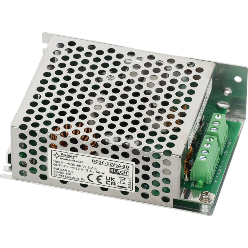 DC/DC-strømomformer 20V-60V til 12V 5A 60W PULSAR DCDC-12V5A-SD