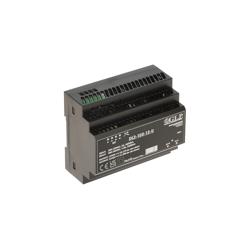 Impulsinis maitinimo šaltinis 12V DC 150W DIN bėgeliui Delta DL2-150-12-U