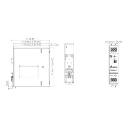 แหล่งจ่ายไฟแบบสวิตชิ่ง 24V 5A 120W สำหรับราง DIN Force-GT Delta Electronics DRF-24V120W1GBA