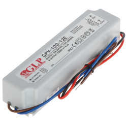 Ερμητικό τροφοδοτικό μεταγωγής IP67 12V 8.3A 100W για LED και CCTV επιτοίχιας τοποθέτησης σταθεροποιημένο GLP 12V/8.3A/GPV-MINI