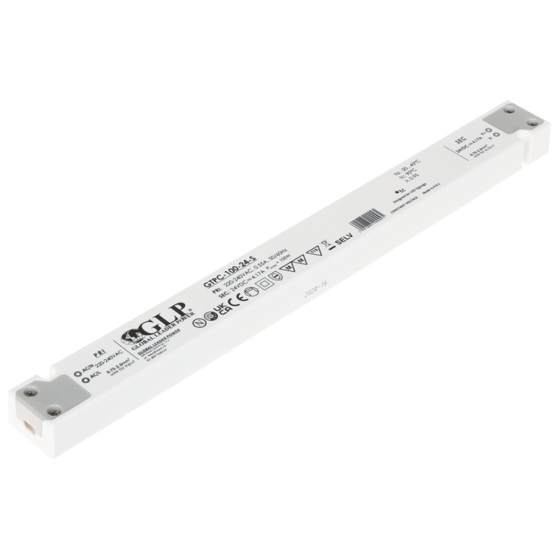 İnce Mobilya Tipi Anahtarlamalı Güç Kaynağı 24V DC 4.17A 100W LED Slim GLP 24V/4.17A-GTPCS