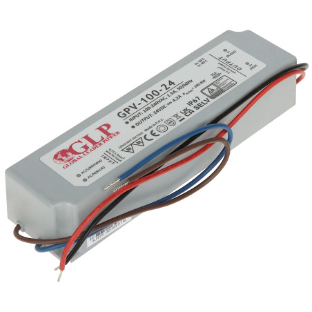 Hermetiškas vandeniui atsparus impulsinis maitinimo šaltinis IP67 24V DC 4.2A 100W LED ir CCTV stebėjimui GPV-100-24 GLP 24V/4.2