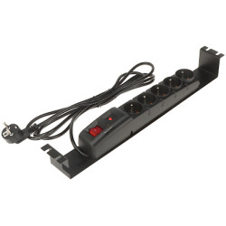 Apsauginis maitinimo blokas RACK 19 colių 1U 5 lizdų su trikdžių filtru 2.9m laidas ACAR ACAR-F5/FA/RACK