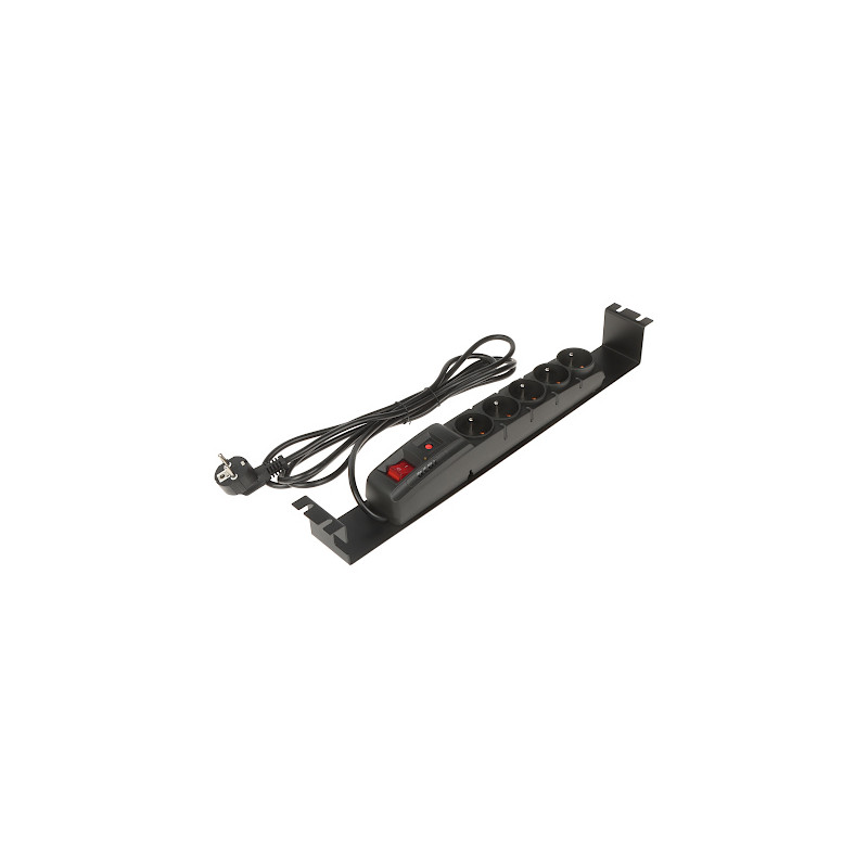 Apsauginis maitinimo blokas RACK 19 colių 1U 5 lizdų su trikdžių filtru 2.9m laidas ACAR ACAR-F5/FA/RACK