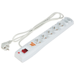 Überspannungsschutz-Steckdosenleiste 7 Steckdosen 5+2 1.5m Kabel schwarz Netzfilter Sicherungsautomat ACAR ACAR-P7