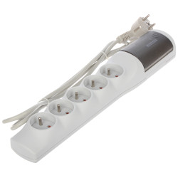 Apsauginis maitinimo blokas 5 lizdų 1.45m tinklo filtras automatinis saugiklis 2300W 10A apsauga ACAR ACAR-XPROTECTOR