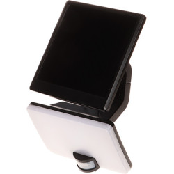 PIR人感センサー付きソーラーLED投光器 IP54 1200lm 4000K 10W ソーラーパネル ガーデンライト ORNO AD-SL-6467BLR4