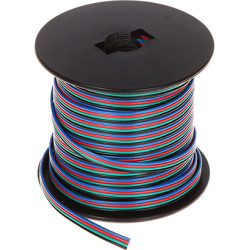 RGB LED 스트립용 케이블 4x0.35mm 연선 PVC 25m 릴 실내 설치용 컬러 와이어 ORNO AD-TL-6498/RGB/25M