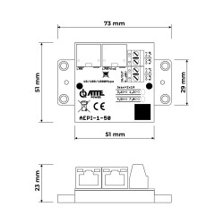 מתאם מתח PoE Gigabit Injector 90W פסיבי 802.3af/at RJ45 למצלמות IP ורשתות LAN ATTE AEPI-1-50