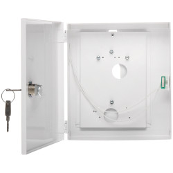 Metal enclosure for alarm keypads white with lock and tamper switch IP20 universal mounting PULSAR AWO-363