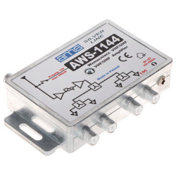 Antennenverstärker für Teilnehmer 4-fach Verstärkungsregelung 17dB aktiver Verteiler für terrestrisches TV-Signal AMS AWS-1144