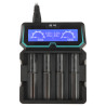 Universele LCD-processorgestuurde lader Li-Ion Ni-MH Ni-Cd Powerbank-functie 4 kanalen snelle celreactivering XTAR BAT-RECHARGE/