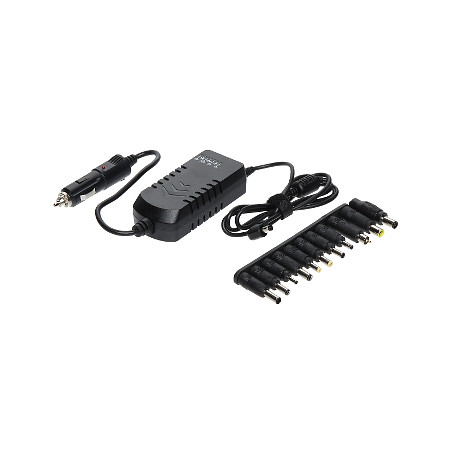 Convertitore universale per auto DC/DC per laptop 90W 11-28V a 12-24V con porta USB e set di connettori VOLT DCDC-11-28/12-24