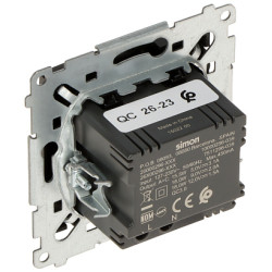 Doppelsteckdose USB-A USB-C Ladegerät 3.1A Unterputz Mattschwarz Premium Schnellladung KONTAKT Simon DEC2CA.01/49-SIMON54