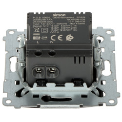 Doppelsteckdose USB-A USB-C Ladegerät 3.1A Unterputz Mattschwarz Premium Schnellladung KONTAKT Simon DEC2CA.01/49-SIMON54