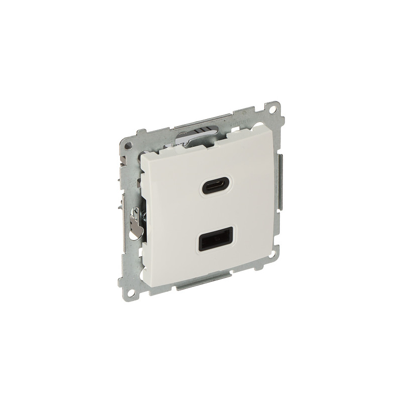 USB-A USB-C 5V 3.1A flush-mounted charging socket white Premium fast charging smartphone tablet wall charger KONTAKT Simon DEC2C