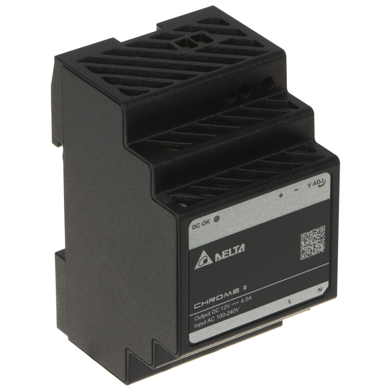 Импулсно захранване за DIN шина 12V 4.5A 54W за контролни шкафове индустриална автоматизация Delta Electronics DRC-12V060W-1RZ