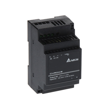 24V DC 1.25A 30W DIN导轨开关电源高效稳压控制柜安装 Delta Electronics DRC-24V30W-1AZ