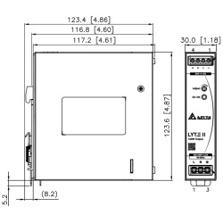 Font d'alimentació commutada per a carril DIN 12V 10A 120W estabilitzada industrial muntatge TS35 Delta Electronics DRL-12V120W-