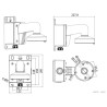 Suport de paret per a càmeres dom negre alumini exterior pas de cables muntatge sòlid CCTV Hikvision DS-1272ZJ-110B(BLACK)