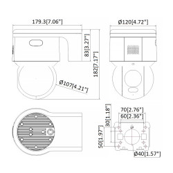 Câmera IP PTZ Externa 4Mpx 4mm AcuSense Full Color Áudio Alarme PoE Hikvision Hikvision DS-2DE3A400BW-DE F1 T5 PL
