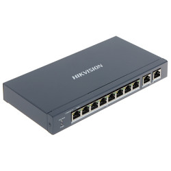 8 Port 10/100 Mbps PoE Switch with 2 Gigabit 1000 Mbps Uplink Ports Extend 300m 60W Hikvision DS-3E0310P-E/M