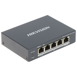 4-portový gigabitový PoE prepínač Hi-PoE 60W stolný sieťový switch Extend 300m Watchdog izolácia portov Hikvision DS-3E0505HP-E