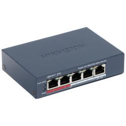 Switch PoE 4 portas 10/100Mbps + 1 Uplink Watchdog VLAN iVMS-4200 Smart Managed Hikvision DS-3E1105P-EI/M-V2