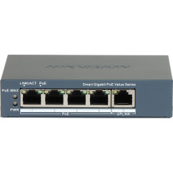 4-porttinen Gigabit Smart Managed PoE-kytkin 10/100/1000 Mbps RJ45 Uplink VLAN Watchdog Hikvision DS-3E1505P-EI/M