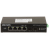 Switch PoE 4 portas Gigabit SFP Hi-PoE 60W Watchdog Isolamento de portas DIN Hikvision DS-3T0506HP-E/HS