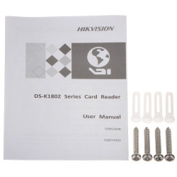 Pembaca Kad Proksimiti RFID Unique 125kHz Wiegand IP65 Hitam Kalis Air Hikvision DS-K1802E