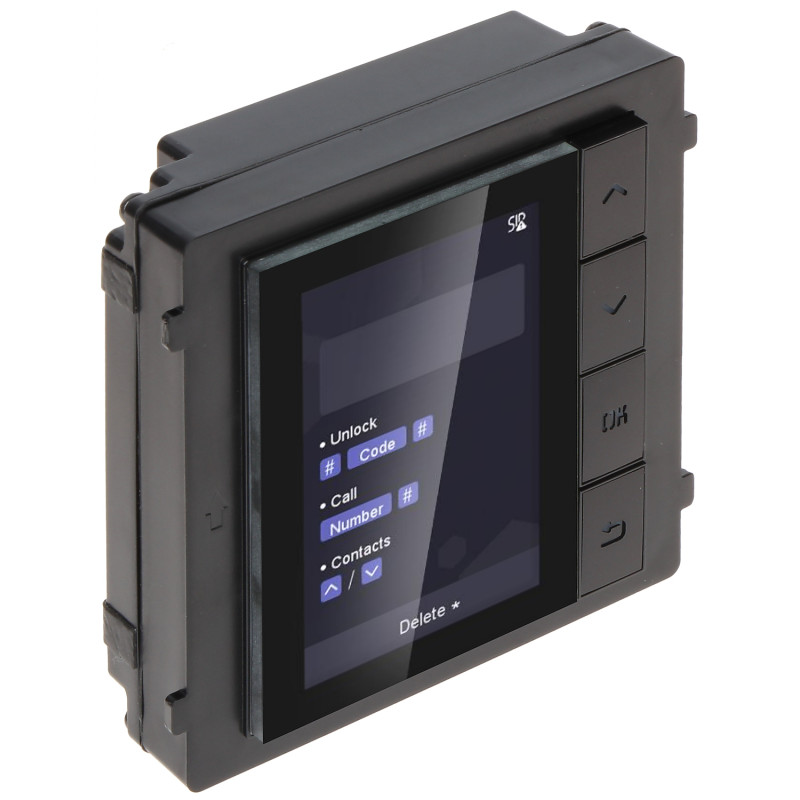 Modul diskwelet LCD 3.5 meut evit wideodomofon IP modulaouel list kontaktoù RS-485 IP65 Hikvision DS-KD-DIS