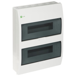 Overflademonteret el-tavle 24 moduler 2 rækker IP40 hvid gennemsigtig dør sikringsskab Elektro-Plast Nasielsk ELEGANT-2X12/NT/W/