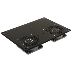 19インチRACKサーバーラック用ファンパネル アクティブ冷却 2ファン 天井設置型 ブラック 230V EPRADO EPRADO-A19-2W
