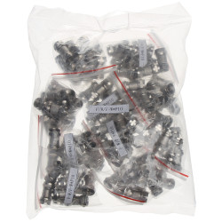 Connector connector F to connector F barrel antenna transition set 100 pieces metal 75 Ohm for coaxial cable Delta F-W/F-W*P100