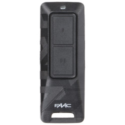 Kahekanaliline värava kaugjuhtimispult kahesuunaline SLH süsteem AES-128 krüpteerimine 50m ulatus must FAAC FAAC-XT2-FDS-BD