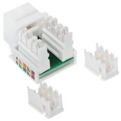 Conector Keystone RJ45 UTP cat. 5e sem ferramentas branco conjunto 100 unidades conexão rápida Krone PET Delta FX-RJ45-53*P100