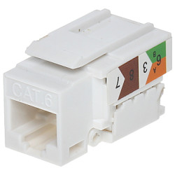 Keystone RJ45 UTP Cat.6 конектор без инструменти бял комплект 100 броя LAN модул за пач панел мрежово гнездо Delta FX-RJ45-62*P1