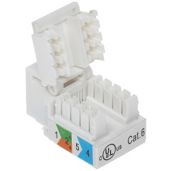RJ45 UTP Cat.6 Keystone Jack Toolless White 100 Pieces Set LAN Module for Patch Panel Network Socket Delta FX-RJ45-62*P100
