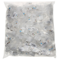 RJ45 UTP Cat.6 キーストーンジャック 工具不要 ホワイト 100個入りセット LANモジュール パッチパネル用 ネットワークソケット Delta FX-RJ45-62*P100