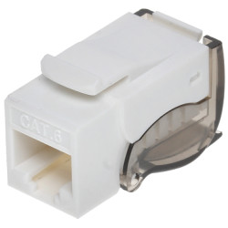Beznástrojový Keystone modul RJ45 UTP Kat.6 biely sieťový LAN modul pre patch panel sada 100 kusov Delta FX-RJ45-63*P100