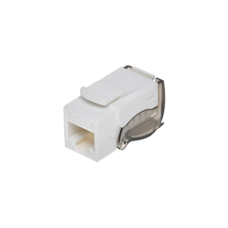 Keystone RJ45-uttag verktygsfritt UTP Kat.6 vitt nätverksmodul patchpanel 100-pack Delta FX-RJ45-63*P100