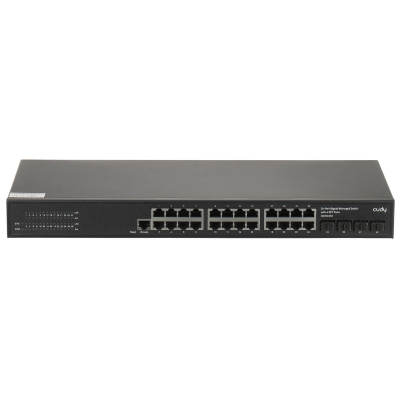 Menedzselhető 24 portos Gigabit Ethernet switch 4 SFP L3 VLAN QoS 19 hüvelykes rack hálózati hub CUDY GS2024S2