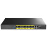24포트 기가비트 PoE 스위치 2x RJ45 업링크 2x SFP 300W 랙 워치독 VLAN 확장 IP CCTV 카메라용 CUDY GS2028PS4-300W
