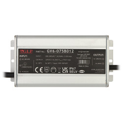 IP67防水开关电源 12V DC 6.25A 75W 用于LED和CCTV监控 专业稳压 MW LIGHTING GV6-12V/6.25A