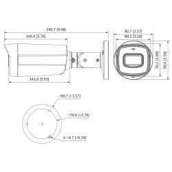 Kamera 4v1 AHD CVI TVI CVBS 1080p 2Mpx IR 80m Mikrofón IP67 Vonkajšia tubusová monitorovacia DAHUA HAC-HFW1200TH-I8-A-0360B-S6