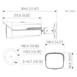 Hybride camera 4-in-1 Full-Color 1080p WDR 130dB LED 50m Microfoon IP67 Buiten Bullet DAHUA HAC-HFW1239MH-A-LED-0360B-S3